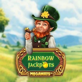 Rainbow Jackpots Megaways logo by Red Tiger Gaming at Priced Up Casino