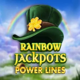 Rainbow Jackpots Power Lines slot logo by Red Tiger Gaming at Priced Up Casino